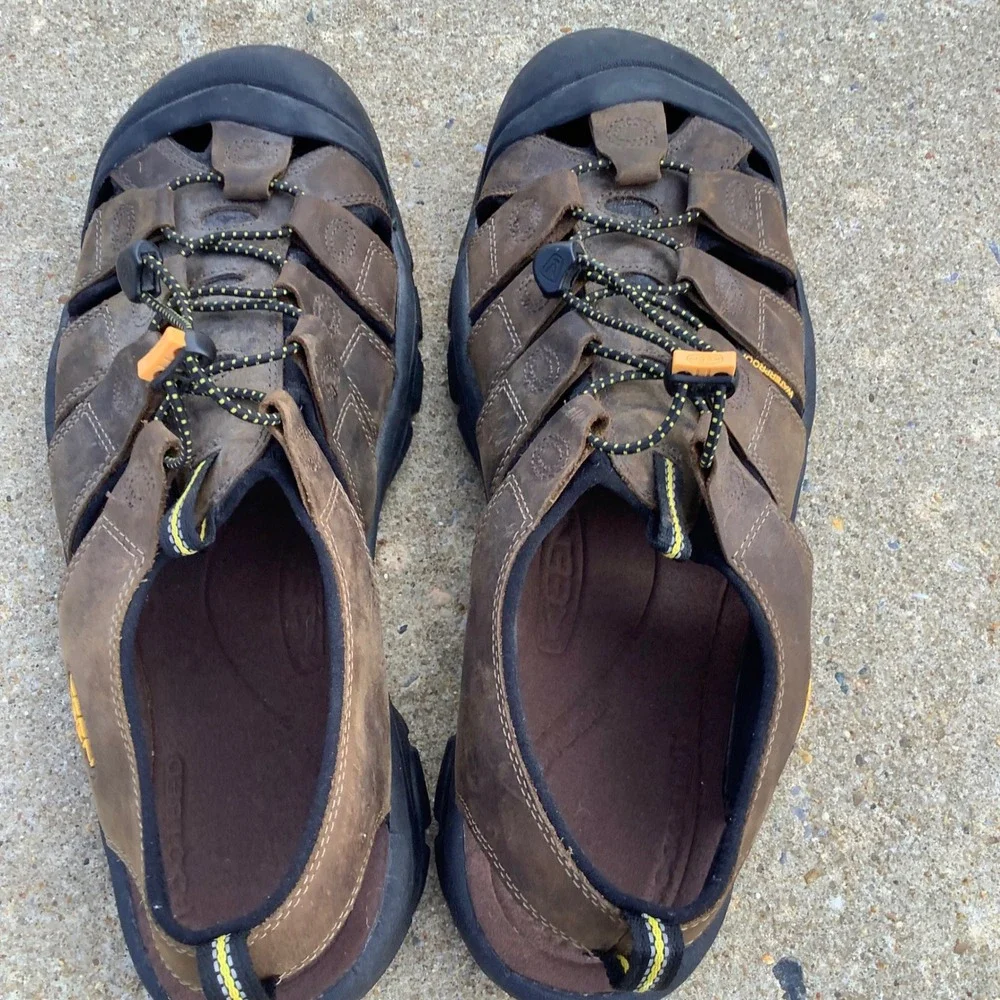 Keen Newport Premium Mens 14 Brown Leather Waterproof Hiking Sandals 1001870